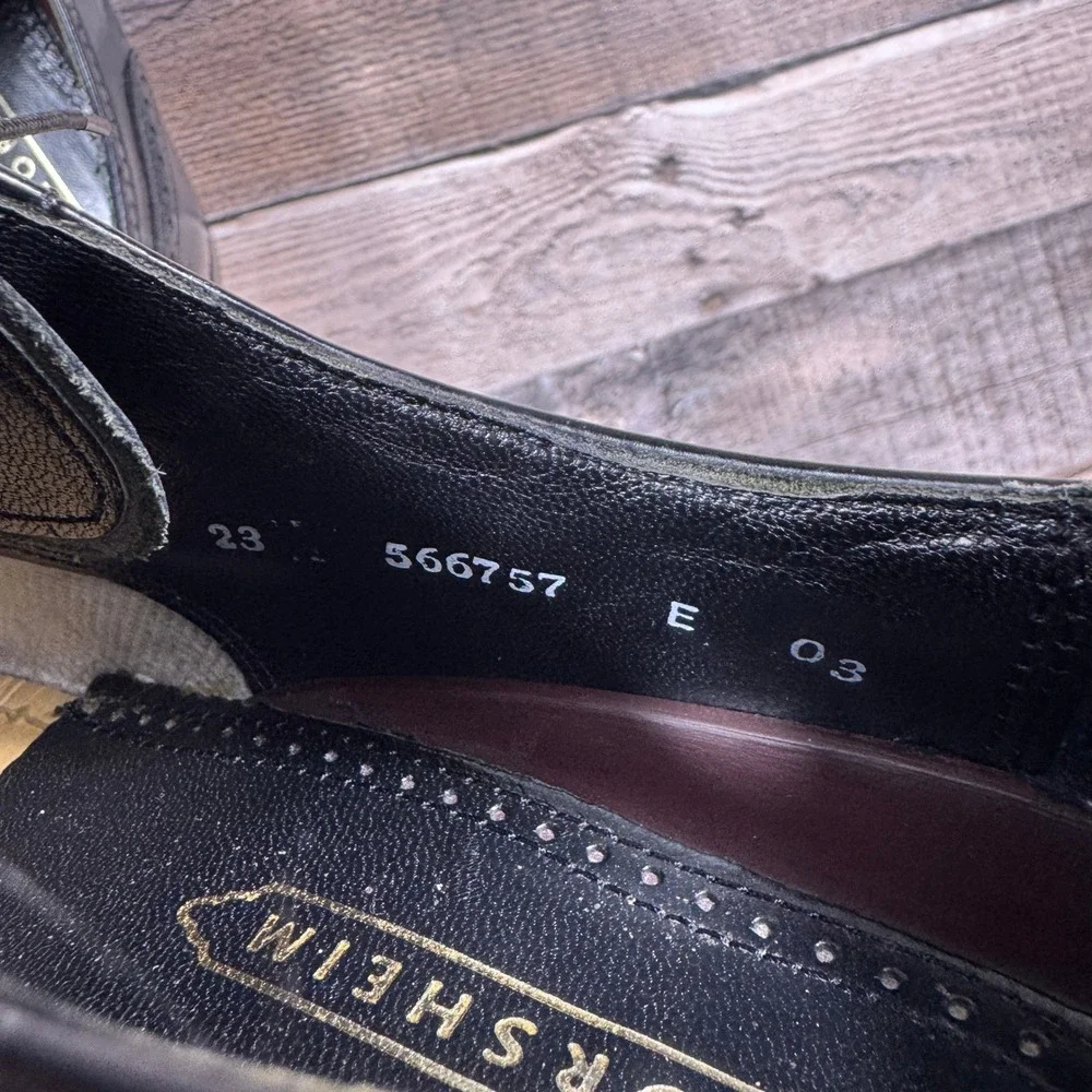 Florsheim Mens Wingtip Oxford Shoes Black Leather Brogue Lace Up‎ 8.5